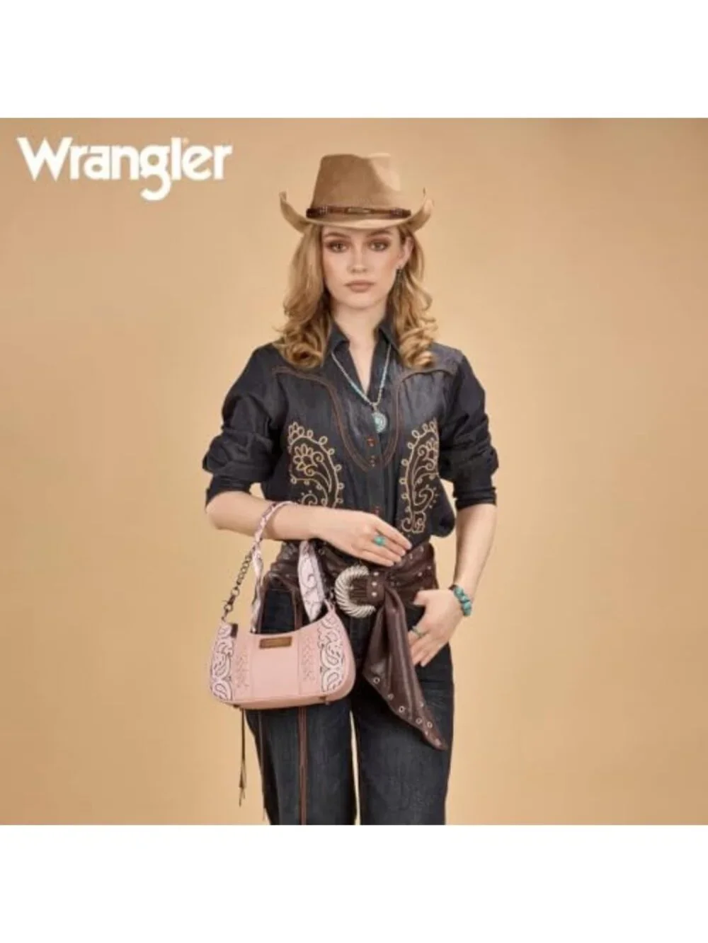 Stylish Western Shoulder Bag for Women | Bandana Handle & Removable Crossbody